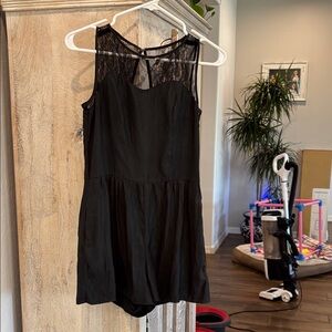 American Eagle Outfitters Black Lace Yoke Romper
